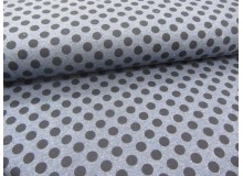 French Terry - Marine Dots auf blau meliert